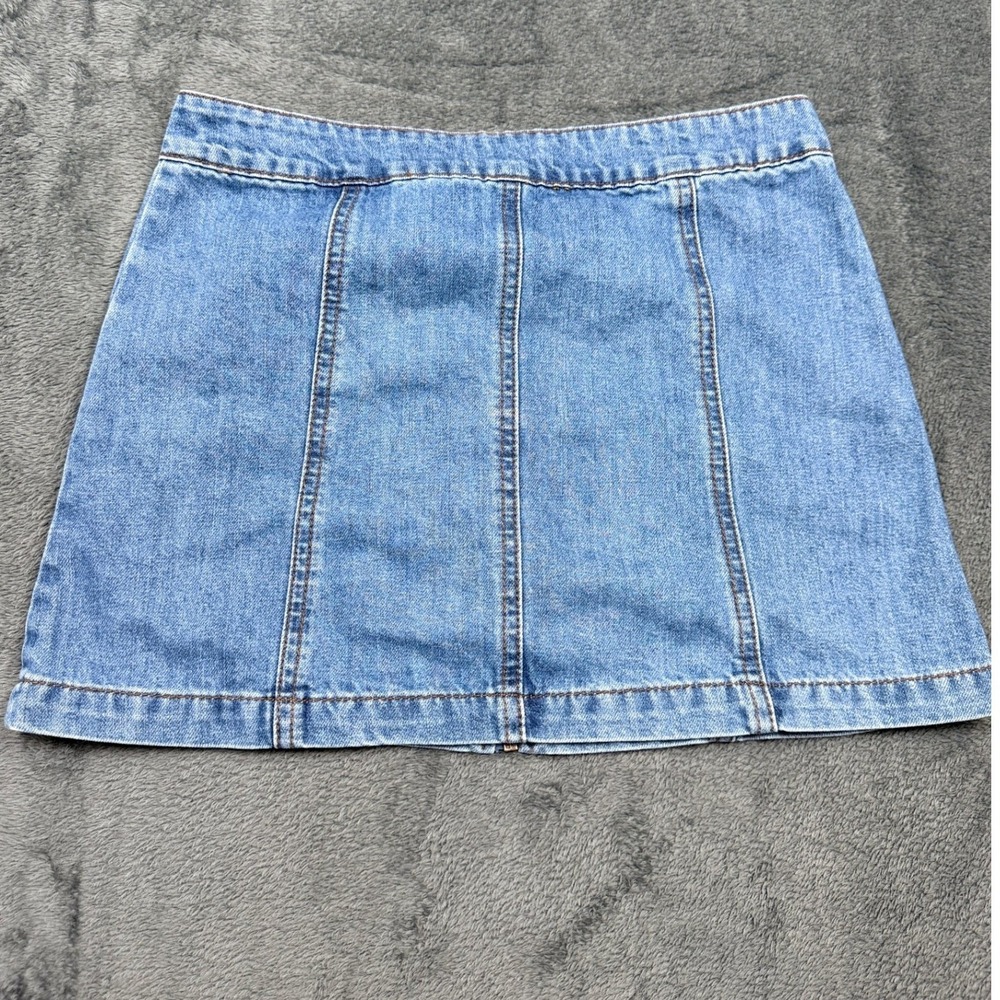 Altar'd State Zipper Front Denim Mini Skirt-Size Extra Small - Picture 2 of 10